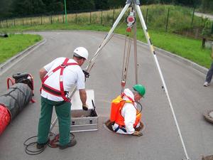 Descente dans puit